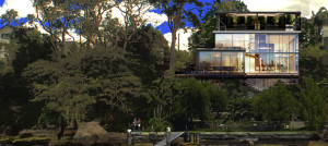 Tennyson Point House, original riverfront elevation, looking north from Parramatta River.