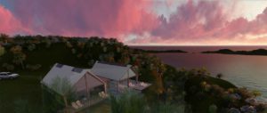 Fiji Savusavu house red sky at night