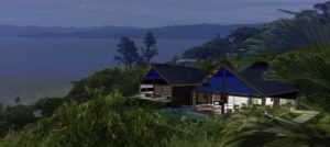 Fiji Savusavu house night-time render