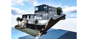 Tennyson Point House, elevated view from Parramatta River, looking north-west.